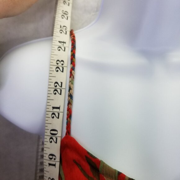 Abercrombie & Fitch Camisole Women's XS Red Floral Beaded Tank Top String A&F - Picture 13 of 14